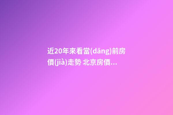 近20年來看當(dāng)前房價(jià)走勢 北京房價(jià)未來走勢當(dāng)如何